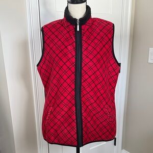 Karen Scott Red Checkered Vest
